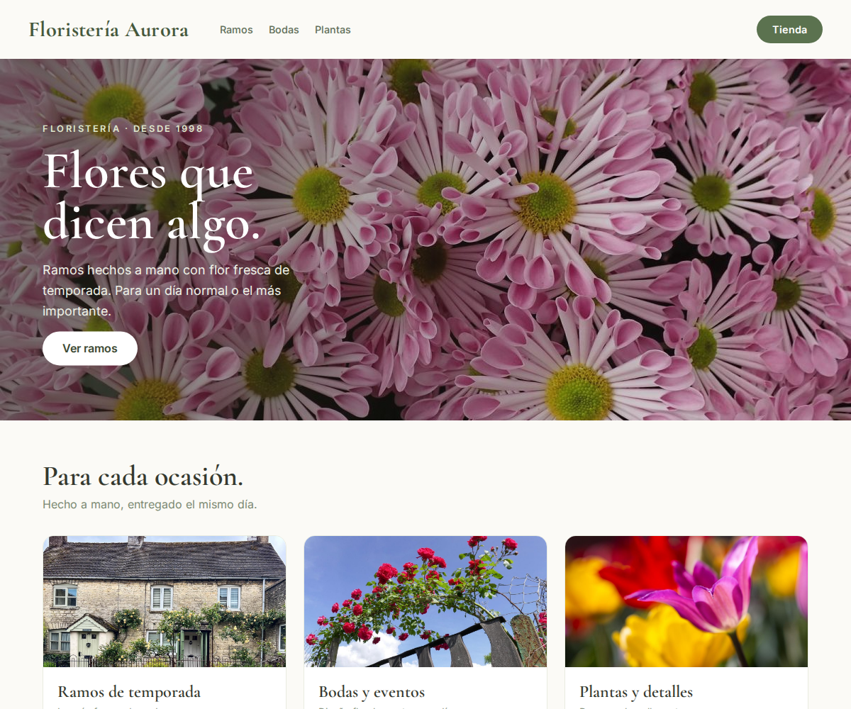 Floristería — web rediseñada