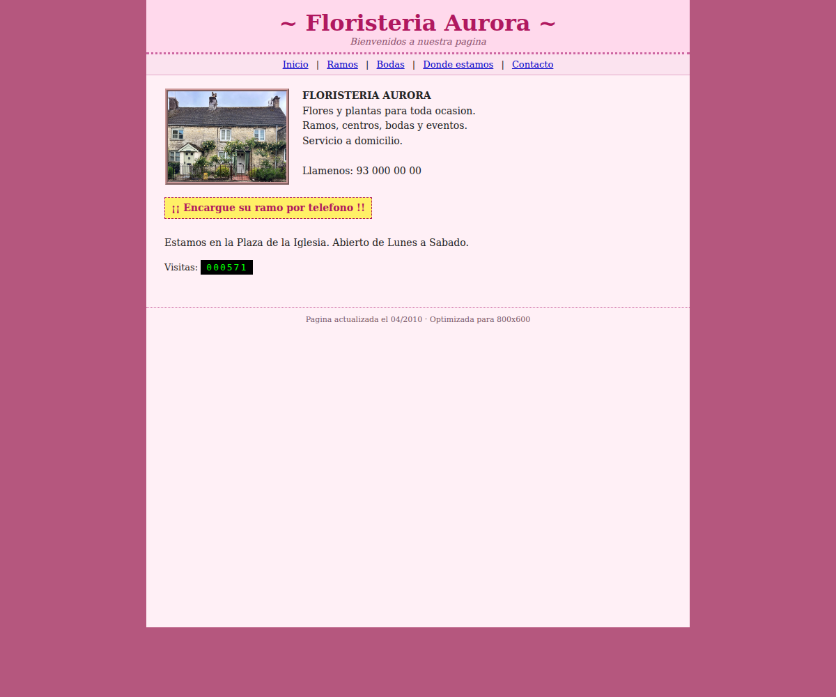 Floristería — web antigua